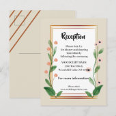 Klassieke & Elegante Verfijnde ontvangstkaart Aankondigingskaart (Voorkant / Achterkant)