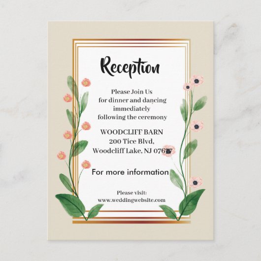 Klassieke & Elegante Verfijnde ontvangstkaart Aankondigingskaart (Voorkant)