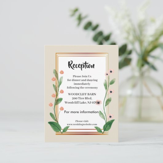 Klassieke & Elegante Verfijnde ontvangstkaart Aankondigingskaart (Staand voorkant)