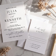 Klassieke Elegante Verticale Huwelijks RSVP Kaart