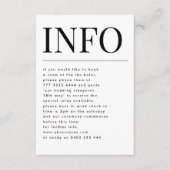 Klassieke Elegante Vette Grote INFO Bruiloft Detai Informatiekaartje (Voorkant)