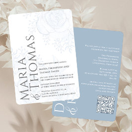 Klassieke Elegante Vette Typografie Stoffig Blauw  Kaart