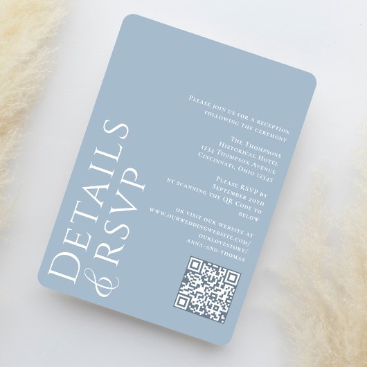 Klassieke Elegante Vette Typografie Stoffig Blauw Kaart