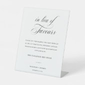 Klassieke elegante weddenschap in Lieu van gunsten Reclamebord Met Voetstuk (Voorkant)