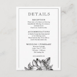 Klassieke Elegante Wedding Invitation Enclosure ka Informatiekaartje