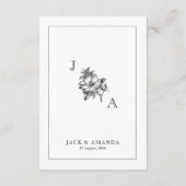 Klassieke Elegante Wedding Invitation Enclosure ka Informatiekaartje (Achterkant)