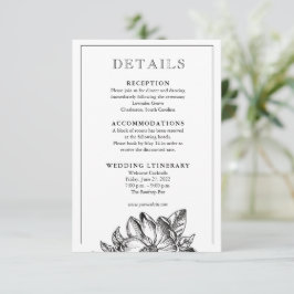 Klassieke Elegante Wedding Invitation Enclosure ka Informatiekaartje