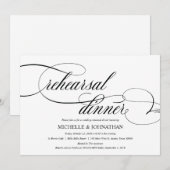 Klassieke Elegante Wedding Repetitie Diner Uitnodi Kaart (Voorkant / Achterkant)