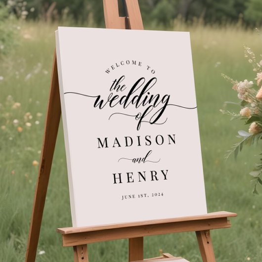 Klassieke elegante welkomstteken voor bruiloften poster