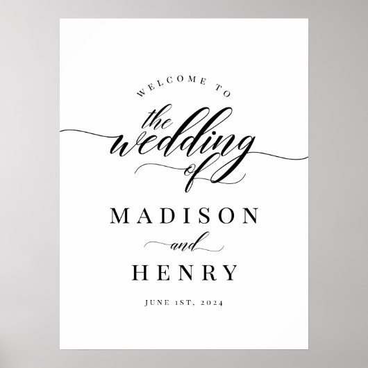 Klassieke elegante welkomstteken voor bruiloften poster (Voorkant)