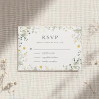 Klassieke Elegante Wilde Bloemen Bruiloft RSVP