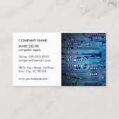 Klassieke Elegante Witte Blauwe Circuit Computer R Visitekaartje (Voorkant)