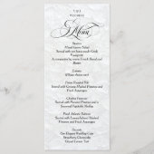 Klassieke elegante witte bruiloft menu (Voorkant)