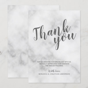 Klassieke Elegante Witte Marmeren Trouw Dank Je Kaart