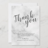 Klassieke Elegante Witte Marmeren Trouw Dankjewel Kaart (Voorkant)