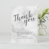 Klassieke Elegante Witte Marmeren Trouw Dankjewel Kaart (Staand voorkant)