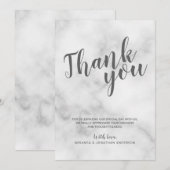 Klassieke Elegante Witte Marmeren Trouw Dankjewel Kaart (Voorkant / Achterkant)