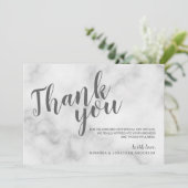 Klassieke Elegante Witte Marmeren Trouw Dankjewel Kaart (Staand voorkant)