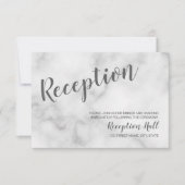 Klassieke Elegante Witte Marmeren Trouwreceptie Kaart (Voorkant)