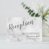 Klassieke Elegante Witte Marmeren Trouwreceptie Kaart (Staand voorkant)