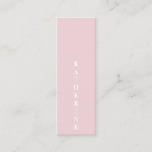 Klassieke elegante witte roze minimalistische foto mini visitekaartje