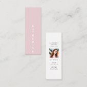 Klassieke elegante witte roze minimalistische foto mini visitekaartje (Voorkant / Achterkant)