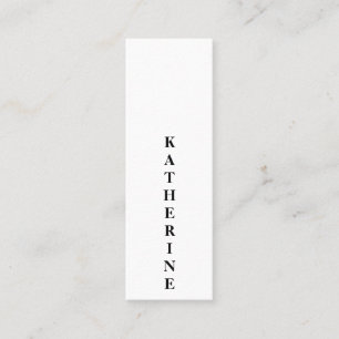 Klassieke elegante witte zwarte minimalistische fo mini visitekaartje