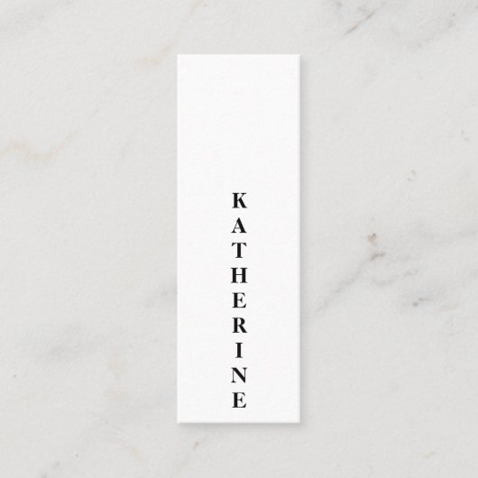 Klassieke elegante witte zwarte minimalistische fo mini visitekaartje (Voorkant)