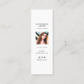 Klassieke elegante witte zwarte minimalistische fo mini visitekaartje (Achterkant)