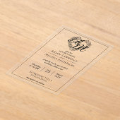 Klassieke Elegante Zwart Minimalistische Bruiloft Acryl Uitnodigingen (Laagn)