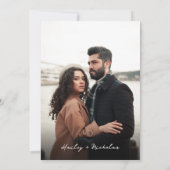 Klassieke Elegante Zwart Vette Rubriek Foto Bruilo Kaart (Achterkant)