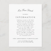 Klassieke Elegante Zwart Wit Formele Bruiloft Informatiekaartje (Voorkant)