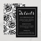 Klassieke Elegante Zwart & Wit Huwelijk Informatiekaartje (Voorkant / Achterkant)