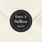 Klassieke Elegante Zwart-Wit Huwelijksgunst Ronde Sticker