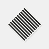 Klassieke elegante zwart-wit strepen servet (Hoek)