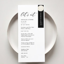 Klassieke Elegante Zwart-Wit Winter Huwelijk Menu