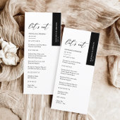 Klassieke Elegante Zwart-Wit Winter Huwelijk Menu