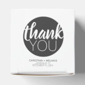 Klassieke Elegante Zwarte Cirkel Dank u Bruiloft Bedankdoosjes (Bovenkant)