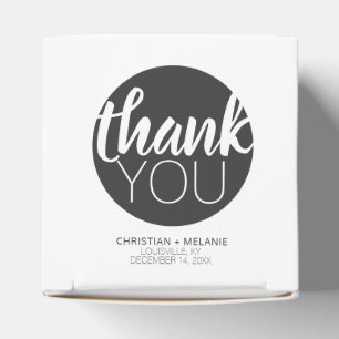 Klassieke Elegante Zwarte Cirkel Dank u Bruiloft Bedankdoosjes