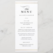 Klassieke Elegante Zwarte en Witte Bruiloft Menu (Voorkant)