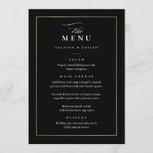 Klassieke Elegante Zwarte en Witte Bruiloft Menu (Voorkant)