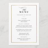 Klassieke Elegante Zwarte en Witte Bruiloft Menu (Voorkant)