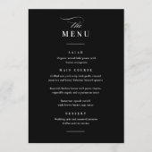 Klassieke Elegante Zwarte en Witte Bruiloft Menu (Voorkant)