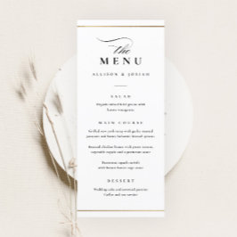 Klassieke Elegante Zwarte en Witte Bruiloft Menu