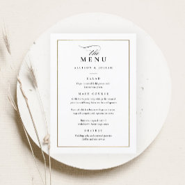 Klassieke Elegante Zwarte en Witte Bruiloft Menu