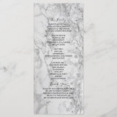 Klassieke Elegante Zwarte en Witte Bruiloft Programmakaart (Achterkant)