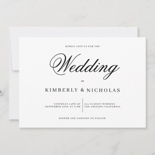 Klassieke elegante zwarte en witte minimalistische kaart (Voorkant)