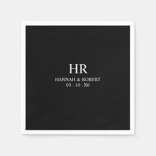 Klassieke Elegante Zwarte en Witte Moderne Typogra Servet