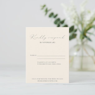 Klassieke Elegante Zwarte en Witte Script Trouw RSVP Kaartje