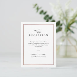 Klassieke Elegante Zwarte en Witte Trouwreceptie Informatiekaartje